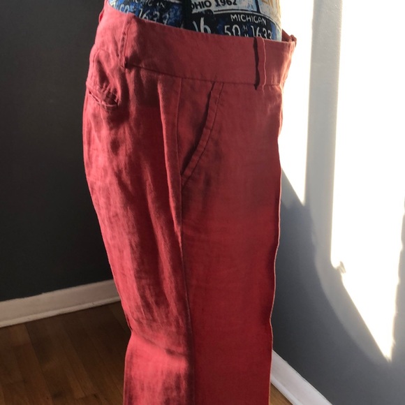 The Limited coral/orange linen wide leg pants - Picture 3 of 4